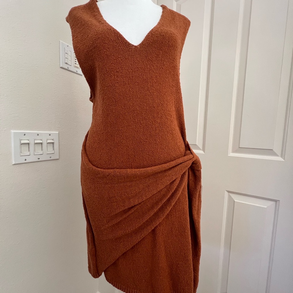 Free People Knit Tank Dress - tie front - Rust